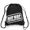 Drawstring Zipper Pocket Backpack - Black